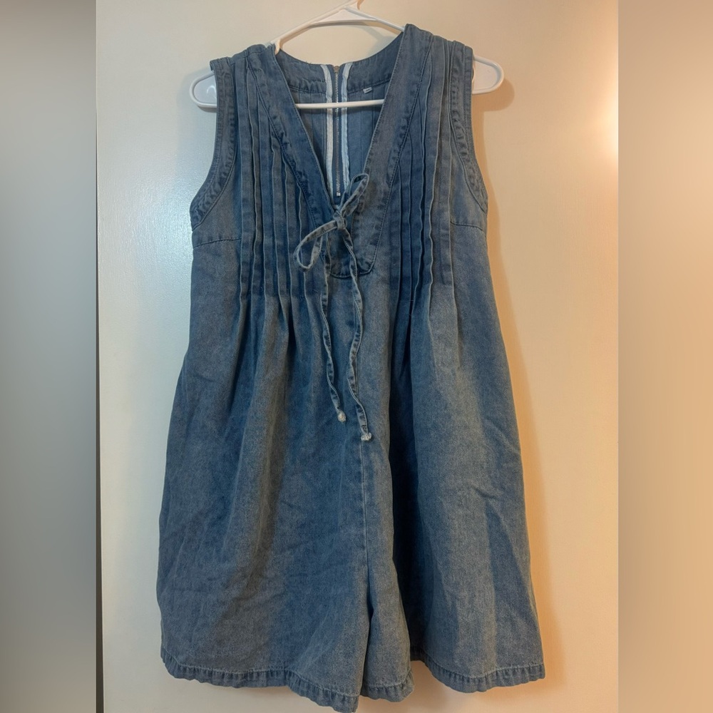 Denim Sleeveless Romper - NWOT